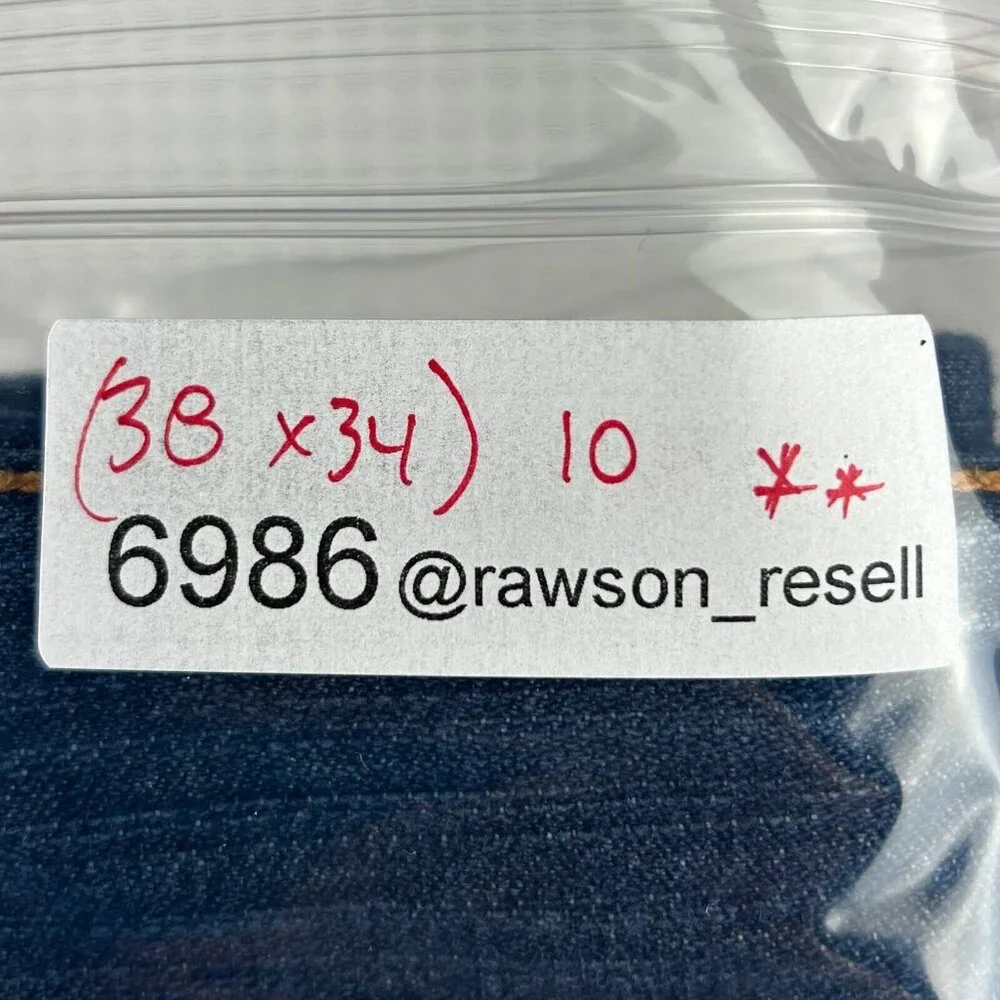 Revolution Y2K Jeans 38x34 Tribal Stitched Pockets Streetwear Skate Baggy Button - Picture 10 of 10